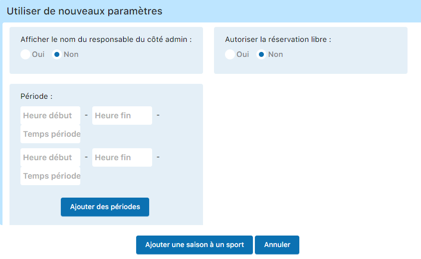 Paramètres personnalisés